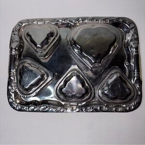 Vintage Decorative Metal Dresser Tray or Spice Tray with Hinged Lids 6.5” x9”